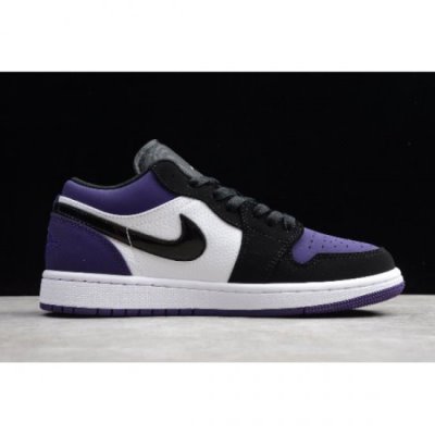 Nike Air Jordan 1 Low Siyah / Mor Basketbol Ayakkabısı Türkiye - 4V3MJX63